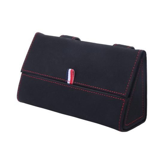 

Car Storage Box Flip-Type Anti-Falling Eyeglass Case Snap-On Installation Leather Texture Organizer Universal Fit Sunglasses Box чорний