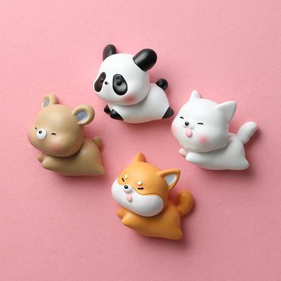 Kleintier Kühlschrankmagnet Kätzchen Welpe Cartoon Panda Magnetische Saugkraft Kühlschrank Dekorativ Harz Magnetischer Aufnäher