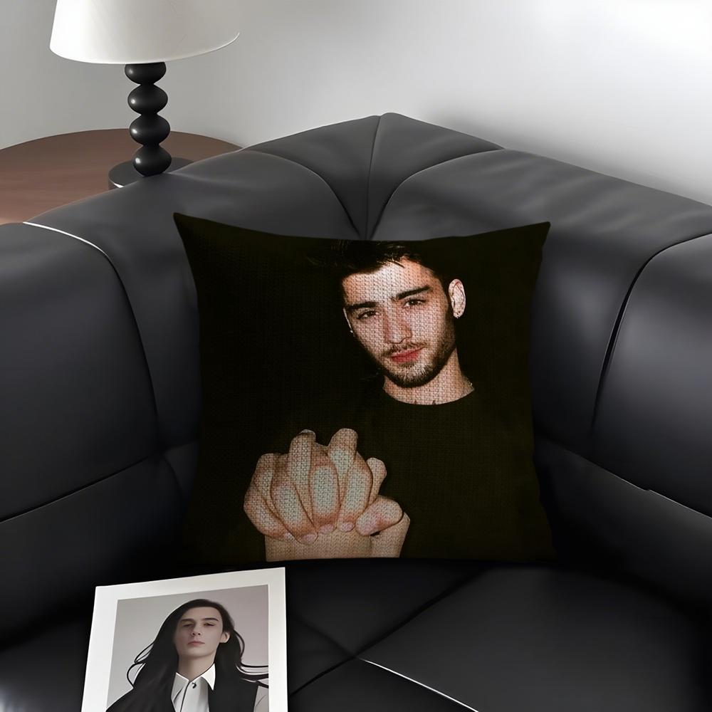 ZZayn MalikK Singer Cushion Cover Natural Linen Organic Fabric DoubleSided Printing Sofa Home Decor Gift Pillow Case