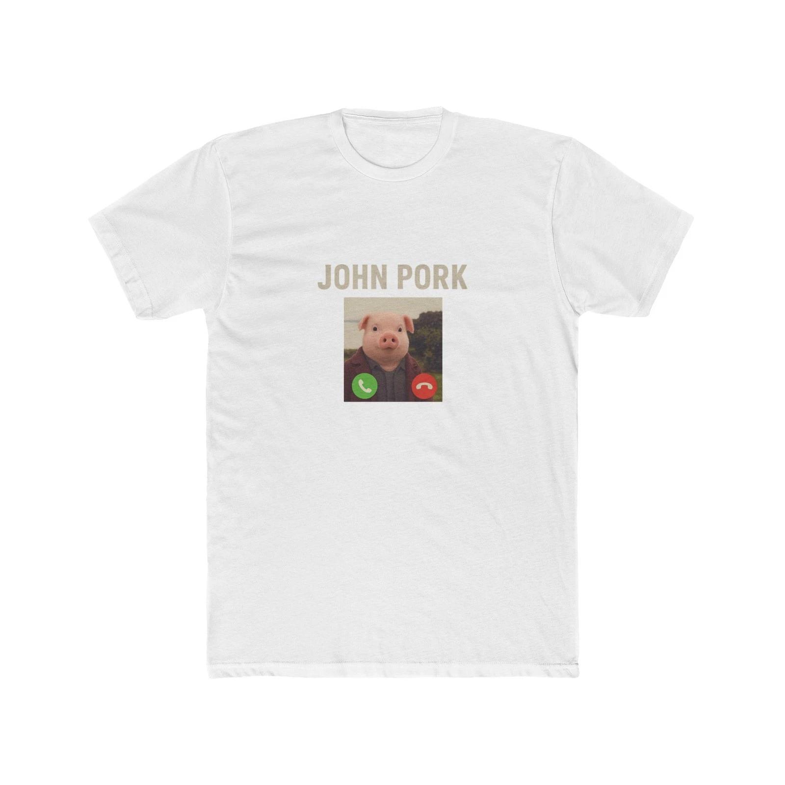 John Pork Funny Pig Pun T-Shirt M
