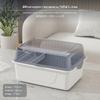 Large Dustproof Dinnerware Storage Box with Lid, Draining Rack, Nordic Plastic Kitchen Organizer