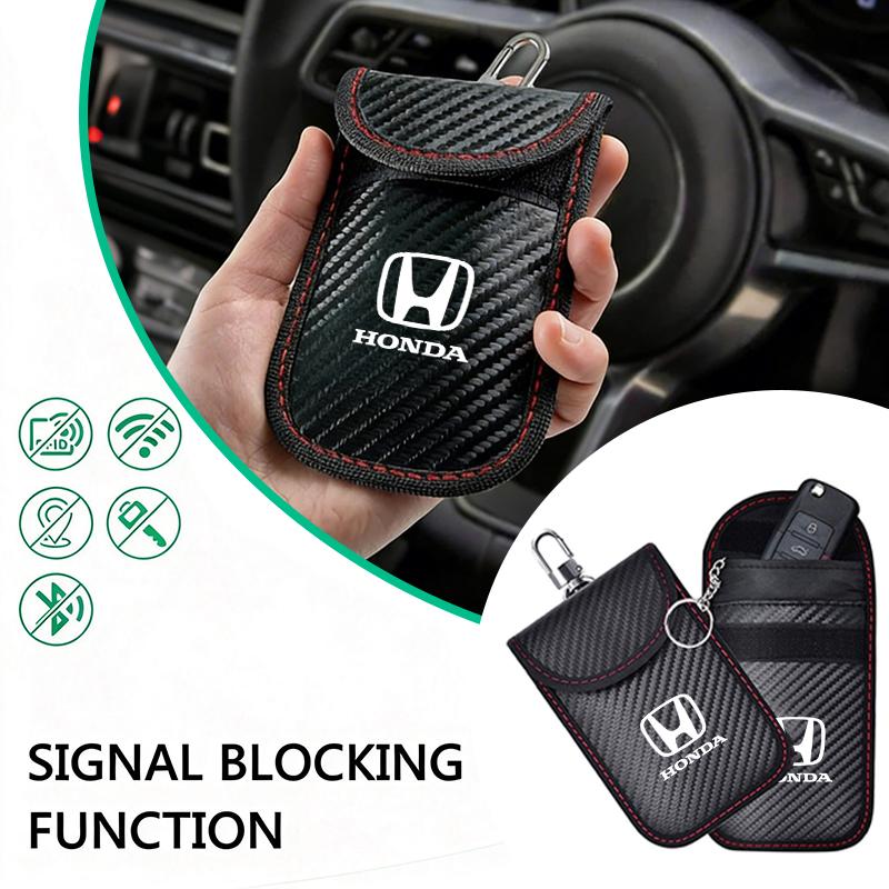 CLVRX1 Car Key Case Signal Blocker Bag RFID Shielding Pocket For Honda Civic XR-V CR-Z CRV HRV City Accord Legend Jazz RR VTi Fit