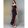 Sexy Tether Dress Oblique Mesh Floral Sling