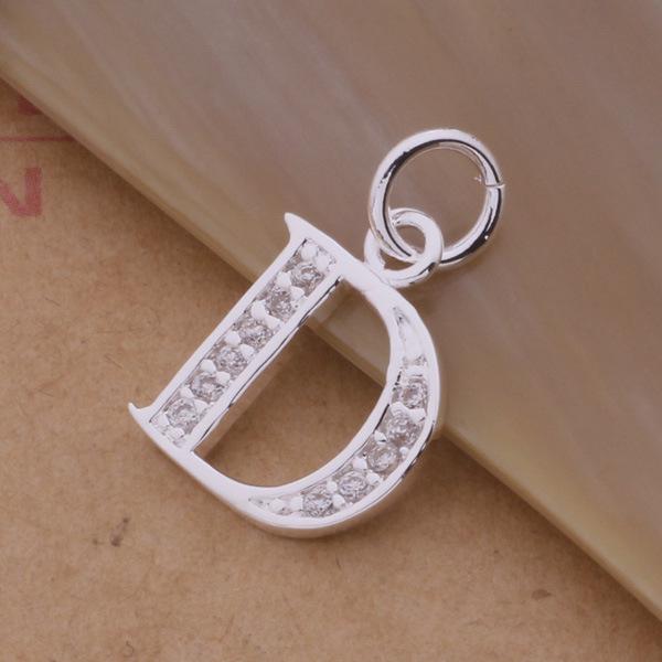 925 Silver Plated Korean Style 'D' Necklace Jewelry