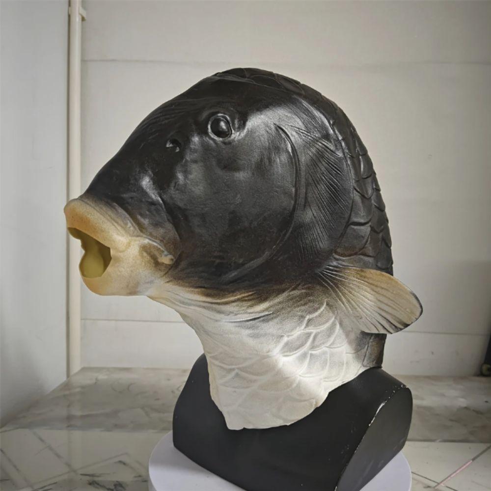 Funny Realistic Carp Mask Realistic Fish Latex Mask Animal Fish Head Mask Prank Events