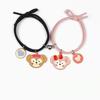 1 Pair Couple Bracelet Adjustable Cartoon Charm Magnetic Half Love Heart Friendship Bracelet Fashion Accessories Romantic Birthday Gift