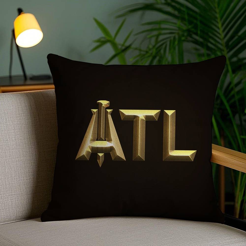 American Cities Atlanta Pillow Case Sofa Short Plush Double-sided HD Printing Room Home Office Gift Cushion Cover