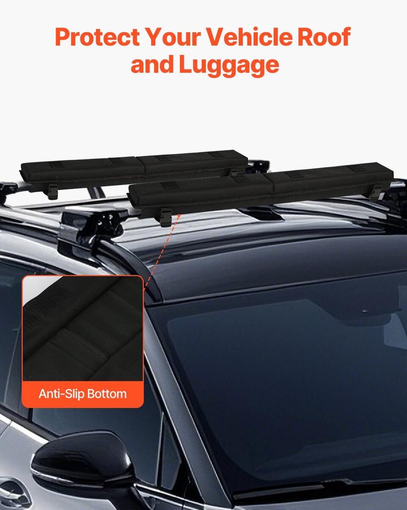 Roof Rack Pads for Crossbar 176lbs Load Capacity for Kayak Canoe Surfboard