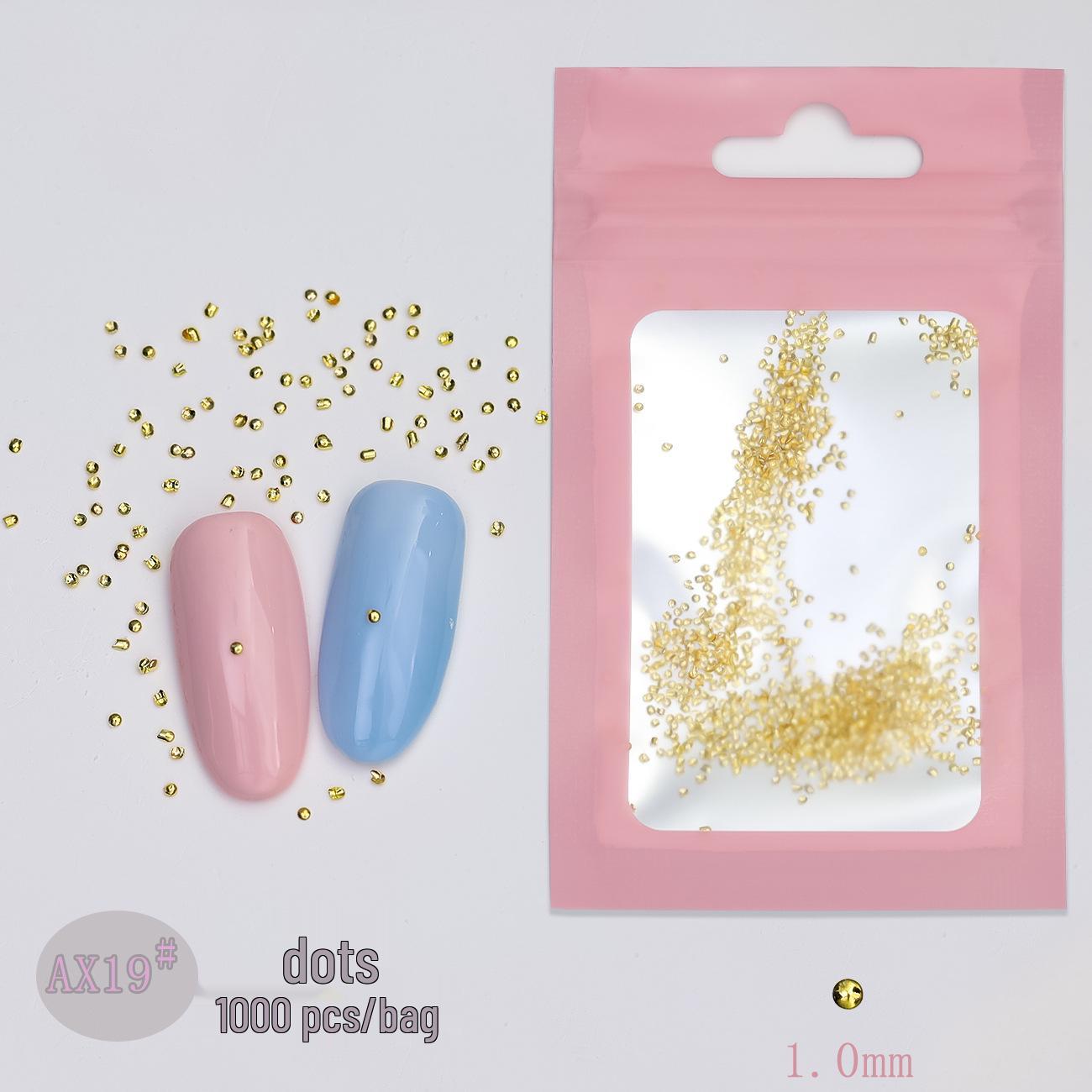 Japanese Style Metal Nail Art Rivets: 500pcs Hearts & Geometric Shapes