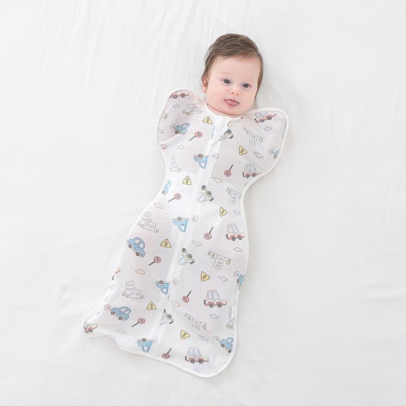 Baby Elephant Sleeveless Cotton Sleep Sack With Breathable Mesh For Newborns
