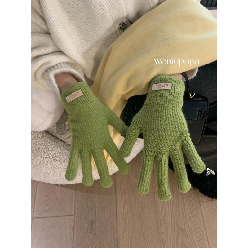 Atmospheric Knitted Gloves Women's Autumn and Winter New Student Versatile Warm Antifreeze Gloves