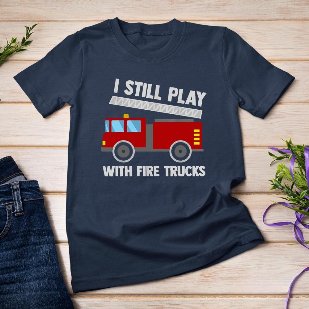 Funny Fire Truck Toy Boys Firefighter Tools Fireman Costume Unisex Tshirt Man Fashion Casual Cotton Graphic T Shirts Streetwear