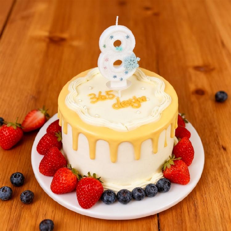 Unique Winter Snowflake Themed Birthday Candle Wax Number Candle Cake Toppers Decorations For Anniversary Parties Supplies