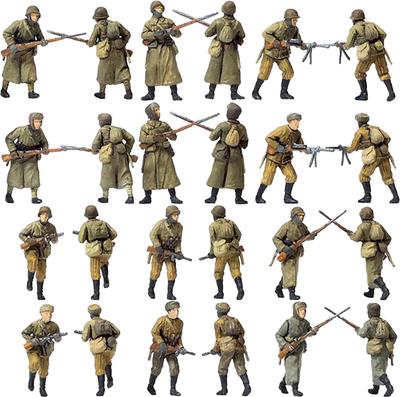 Preiser Scale Soviet Winter Attack Scene Plastic Model Kit GP72540 1/72 (12 Figures, 1941-45) (person)