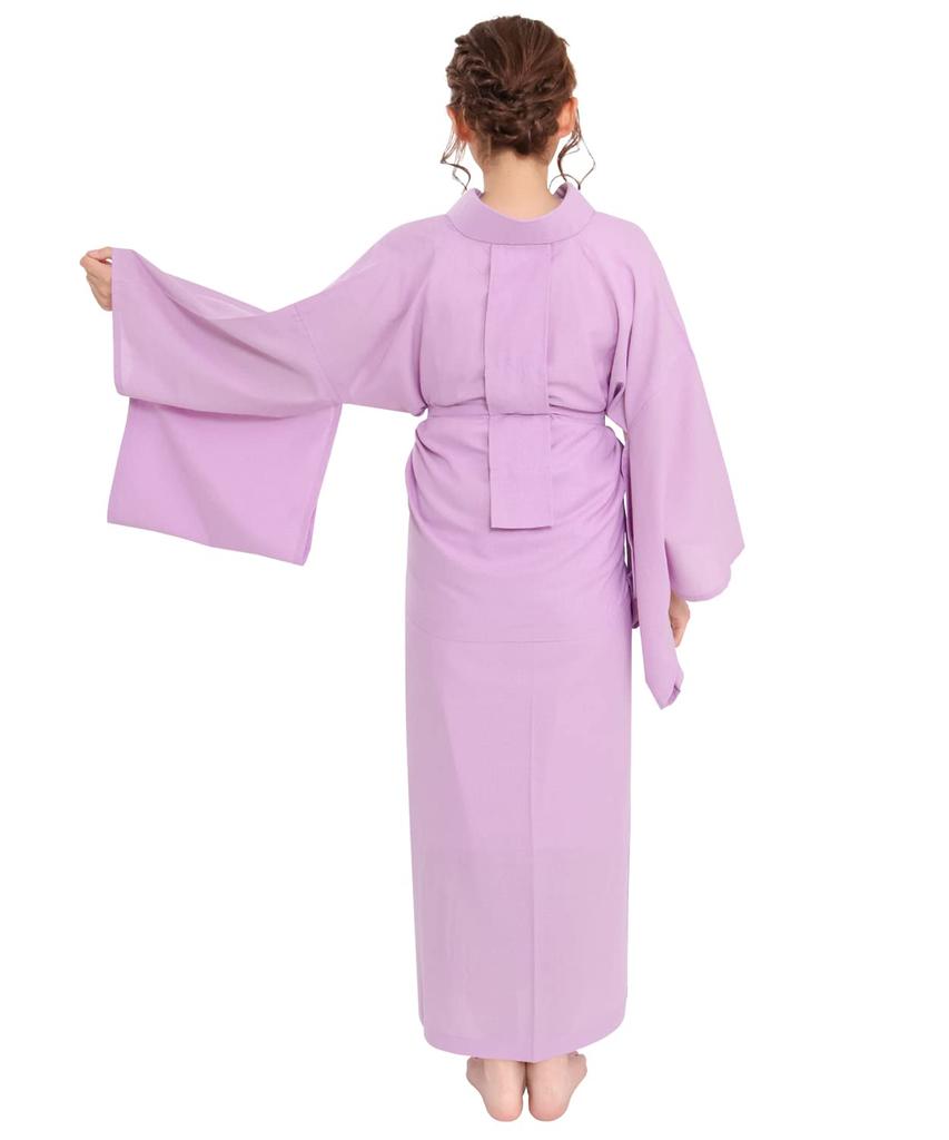 KYOETSU Cool Pass Summer Wear with Collar Size Women's Two-Piece Undershirt, Washable, (Compatible Stiffeners, Wisteria, L)