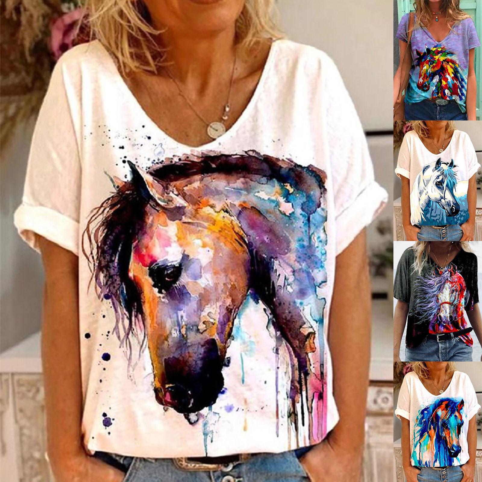 

Женская винтажная повседневная блузка с короткими рукавами и принтом солнца