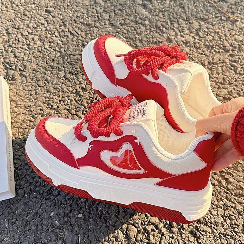 

Кожаные белые туфли женские весенние новые женские удобные простые кроссовки на платформе повседневные универсальные цветовые сочетания женские туфли 40 красный