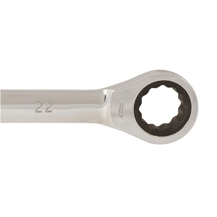 Ratsche-Gabelschlüssel, gerade Kopf - 22 mm - Stahl - Silverline