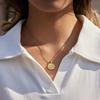  Stainless Steel Sun Moon Double-Sided Pendant Necklace 18K PVD Plated Waterproof Jewelry Gift Accessories