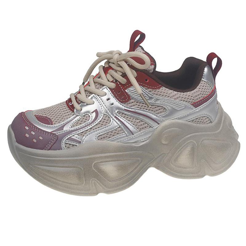 SyfIyno NEW Women's Shoes Mesh Shoes Comfy High Brand Summer Lace Up Chunky Sneaker Women's Casual Shoes
