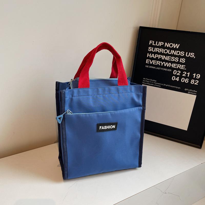 Hand Carry Office Workers Lunch Box Bag Waterproof 2025 Autumn Niche Design Foreign Style Casual Fashion Solid Color Handbag