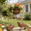 2Pcs Exquisite Decorative Ornament Metal Bird Decorative Ornament Figures Rusty Metal Bird Home Decoration