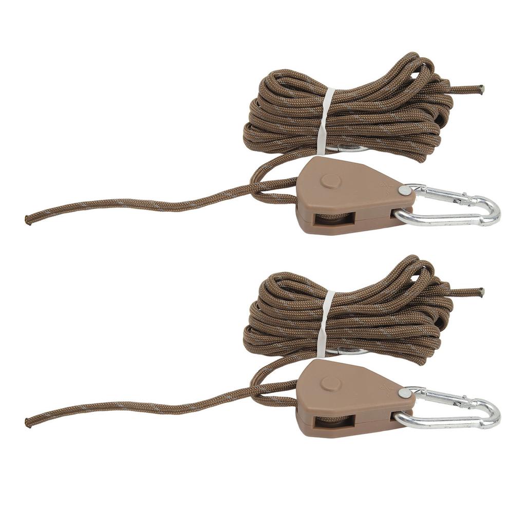 2 Pcs Camping Tent Wind Cord Outdoor Tent Rope with Pulley Canopy Quick Setup Camping Rope