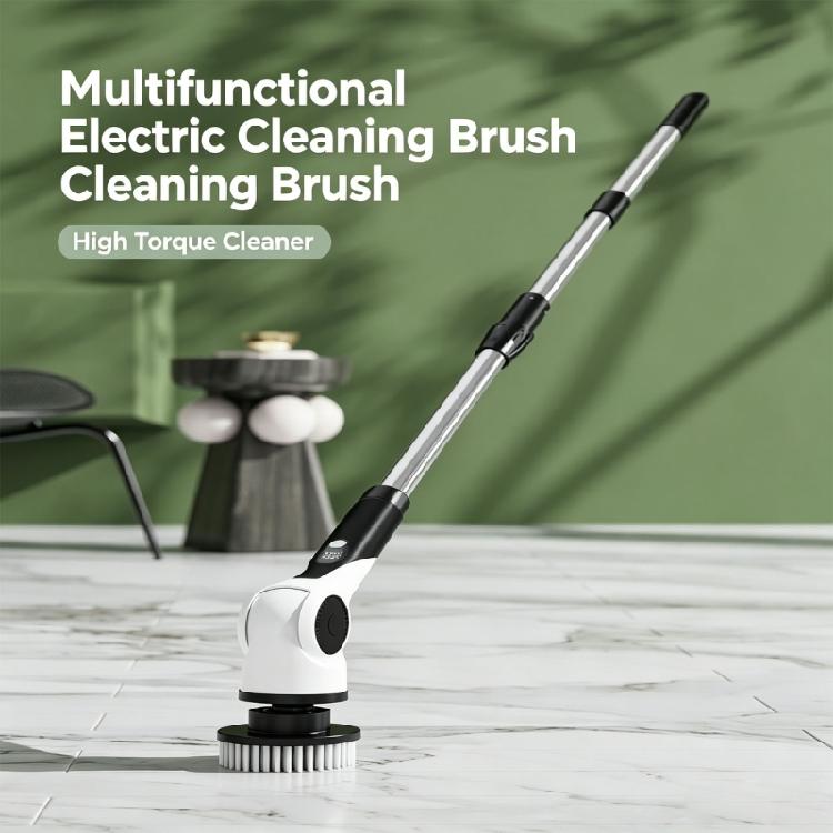 Rechargeable Power Scrubber for Household Cleaning Long Handle Electric Brush for Bathroom Sink Tile and Channel Care