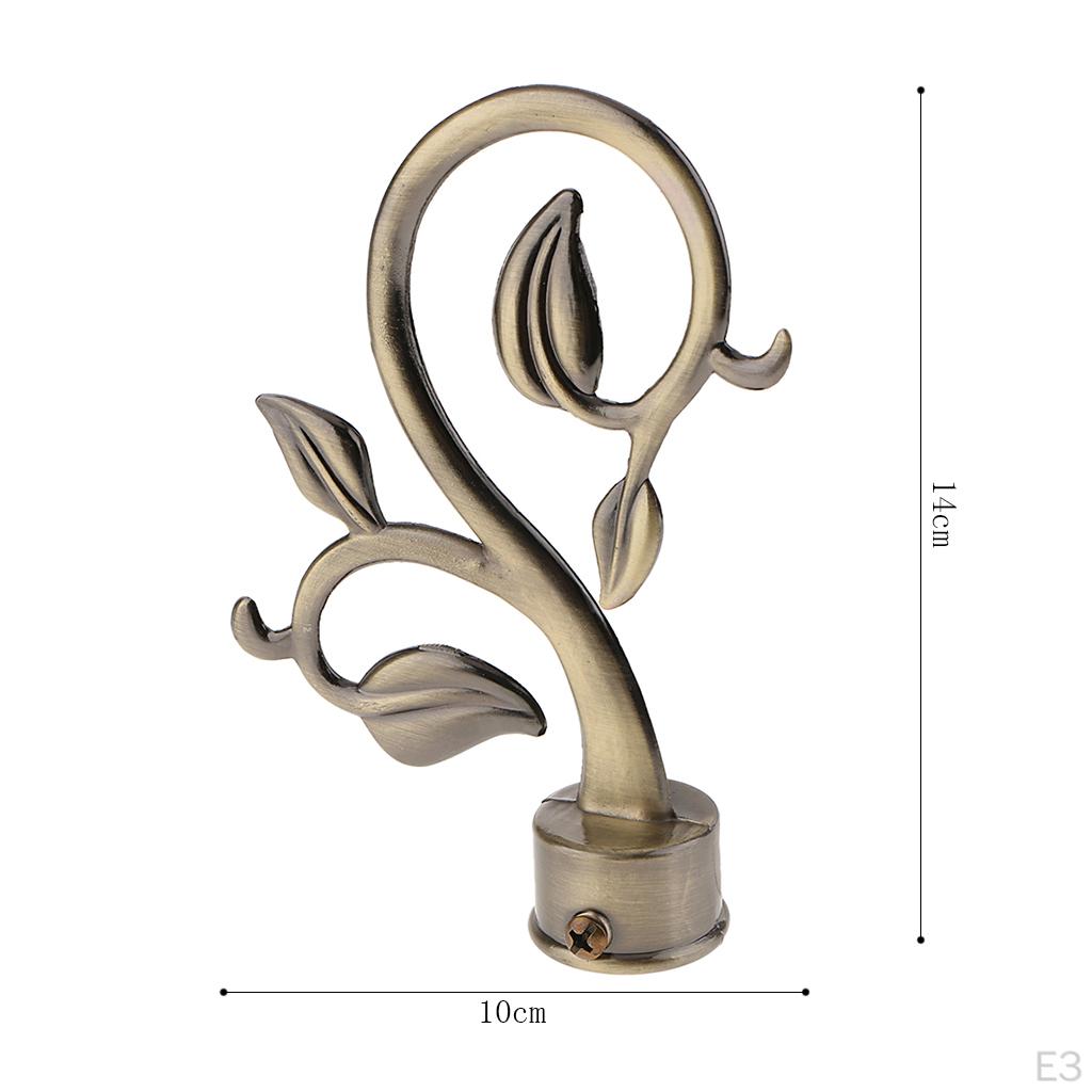 28mm Inner Diameter Drapery Rod End Finial - Leaves- Red Bronze