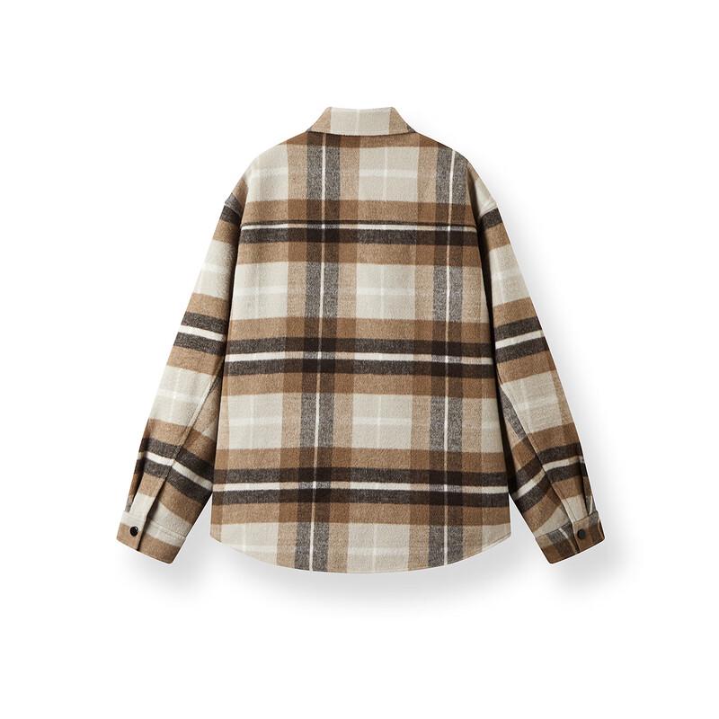 Semir Men's Winter Plaid Wool Blend Shirt Jacket
