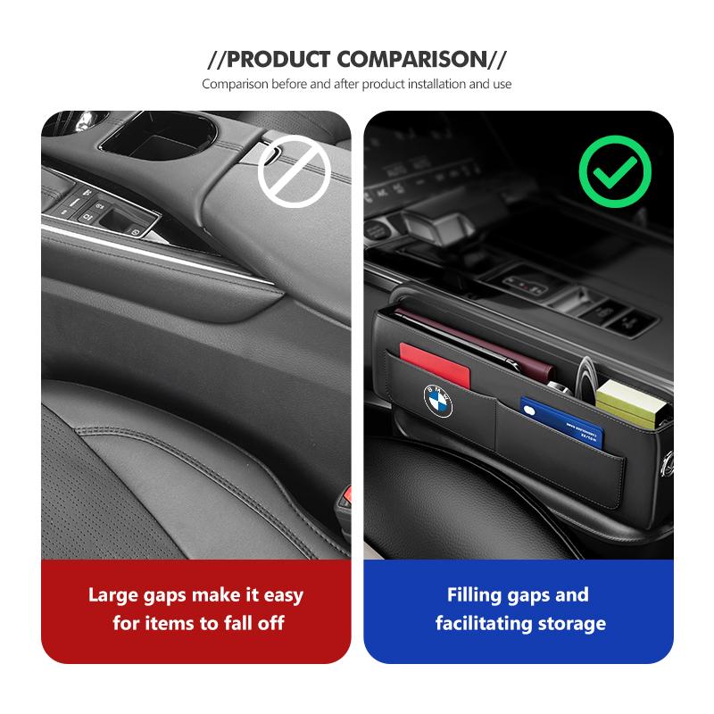 KHQB5 For BMW Car Seat Gap Multifunction Storage Box Seat Gap Cup Holder E46 E90 E60 F10 E39 F30 E36 E87 E90 E30 E53 F31 E92