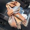 Sciarpa in lana pashmina 100% cashmere invernale per donna, scialli e stole spessi e caldi, sciarpa da donna con nappe e sciarpa