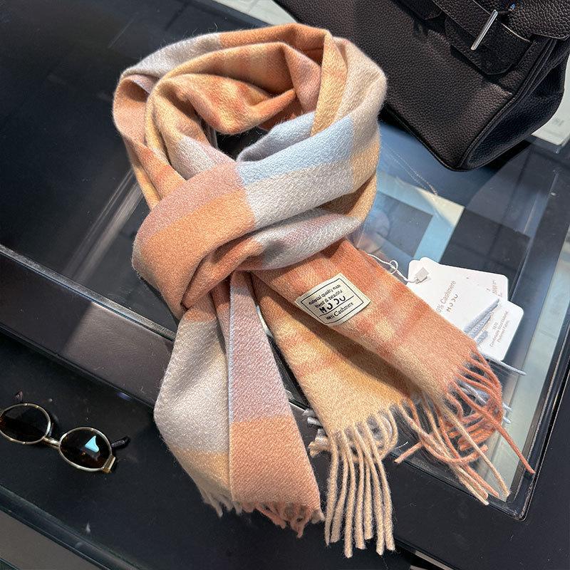 Sciarpa in lana pashmina 100% cashmere invernale per donna, scialli e stole spessi e caldi, sciarpa da donna con nappe e sciarpa