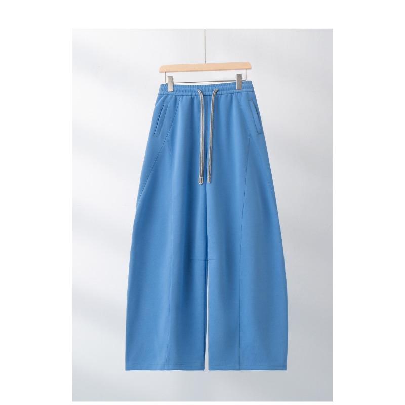 Women Curved Wide Leg Sweatpants Loose Straight Casual Pants Autumn Winter Slimming
