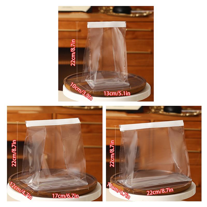 10pcs Toast Bakery Bag With Clear Window Bread Packaging Bags Curling Wire Sealing Avoid Oil Baking Takeaway Food Cake Package