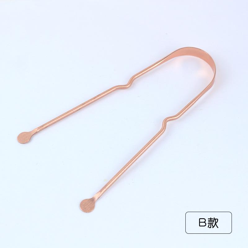 Gratte-langue en cuivre violet en forme de U brosse à langue outil de soin