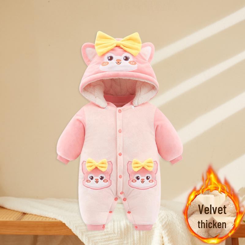 Newborn Winter Fleece Romper - Warm Harem Pajamas for Boys & Girls