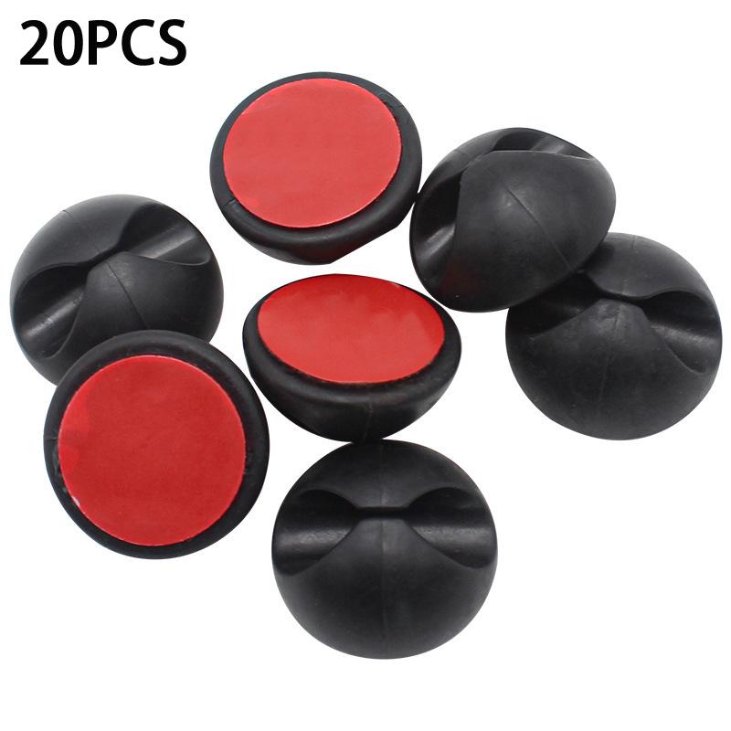 20/50Pcs Cable Clips Self Adhesive Cord Management Black Wire Organizer Clamp Car Wire Accessories