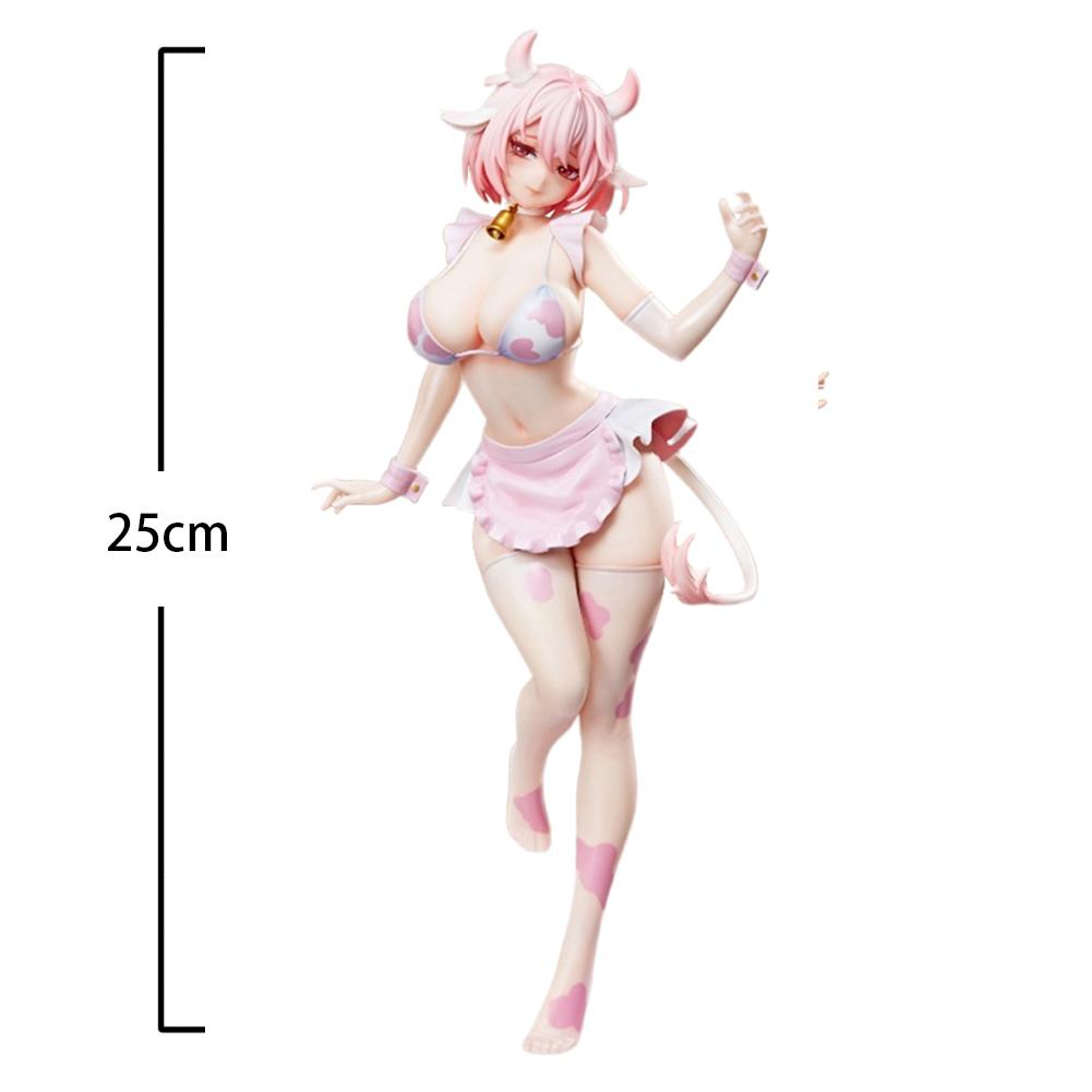 Anime Milk Girls Figure Black and White Sakura Pink Action Figure Girl PVC Model Desktop Ornaments Milkgirls Figurine Toy Gifts