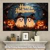1 piece of 2D flat background fabric, Halloween pumpkin ghost scene decoration background fabric, party setup, home decoration