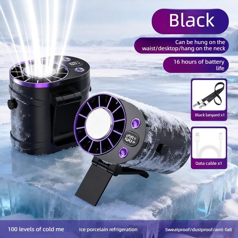 

Waist Hanging Cooling Fan Rechargeable Portable Small Fan for Outdoor Camping High Temperature Workplace Hands Free Wearable Fan чёрный