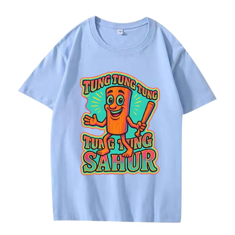 Tung Tung Tung Sahur Italian Brainrot T-shirt homme femme Oversize 100% Coton mode manches courtes Été imprimé Tops Unisex