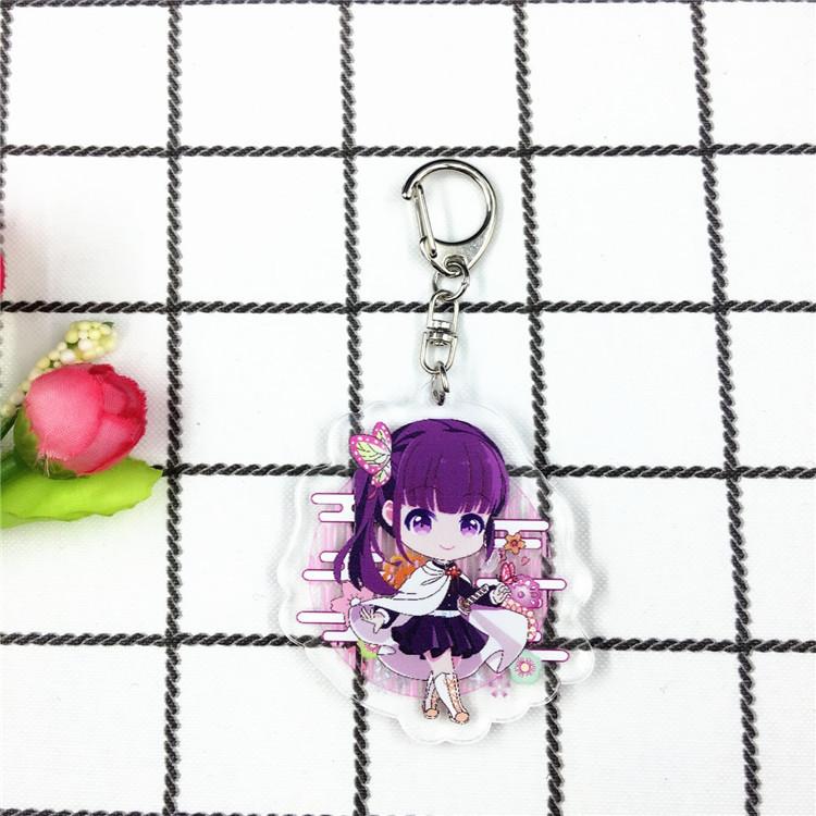 Key Rings Anime Games Around Demon Slayer Blade Cartoon Character Acrylic Keychain Metal Decoration Accessory Gift Pendant