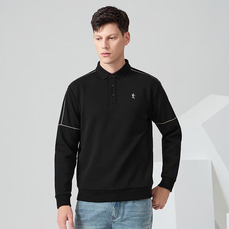 Men's Fashion Embroidered Sweatshirt with Exposed Stitching