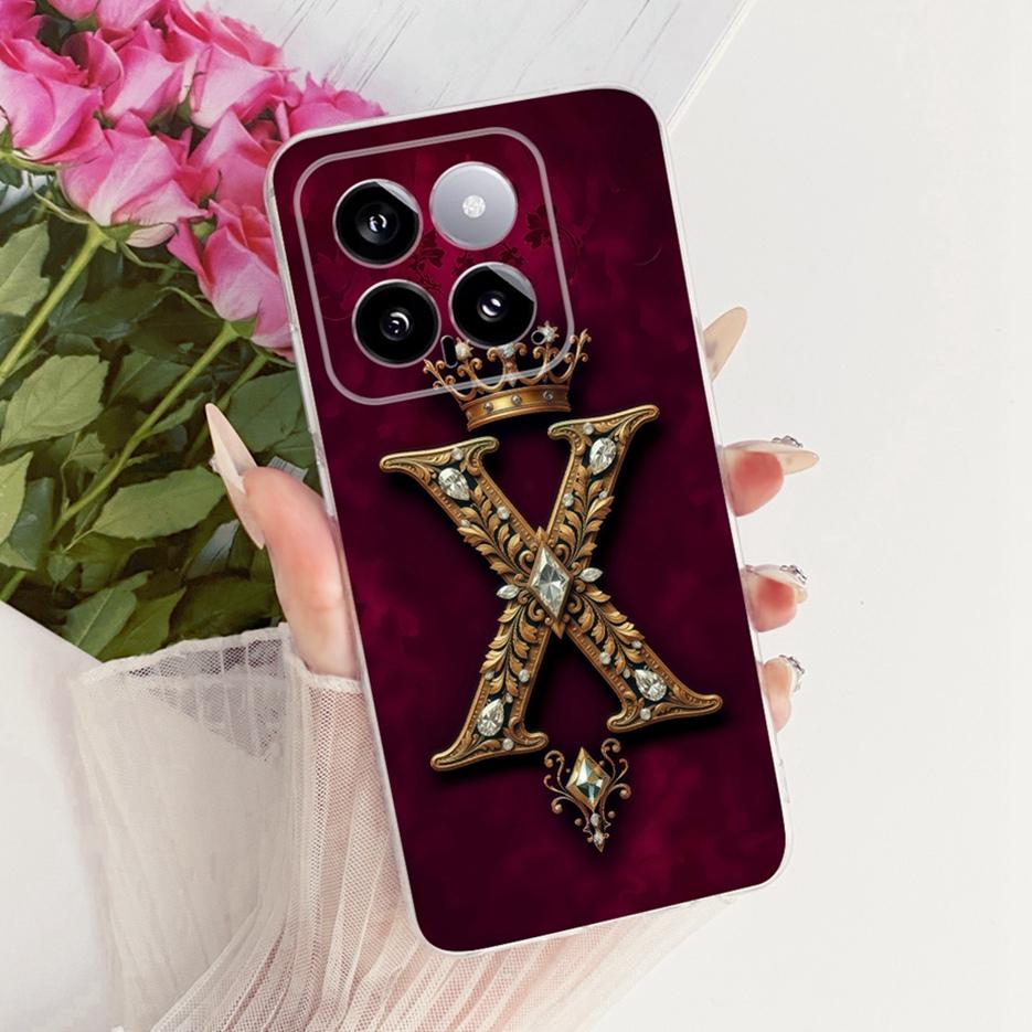 For Xiaomi Mi 14 Pro Case Cute Crown Letters Cover Clear Silicone Soft Slim Phone Case For Xiaomi 14 Pro Mi14 Pro 5G Fundas Bags Xiaomi Mi 14 Pro