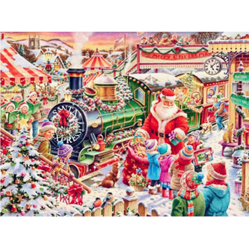 DIY 5D Diamond Painting Santa Claus Diamond Embroidery Winter Snow Tree Cross Stitch Full Round Drill Mosaic Christmas Gift