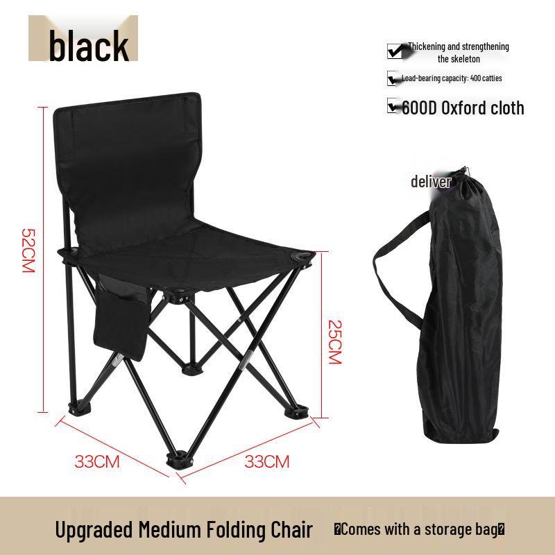 Portable Outdoor Folding Chair with Backrest for Camping and Art Sketching