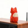 Vintage Handmade Solid Wood Fox Sculpture Statue Miniature Animal Figurines Desktop Ornament for Home Office Decoration Gift