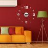 Large Silver Acrylic Wall Clock Frameless Silent Sweep For Home Office Decor 3D Adhesive Modern Art Clock Living Room