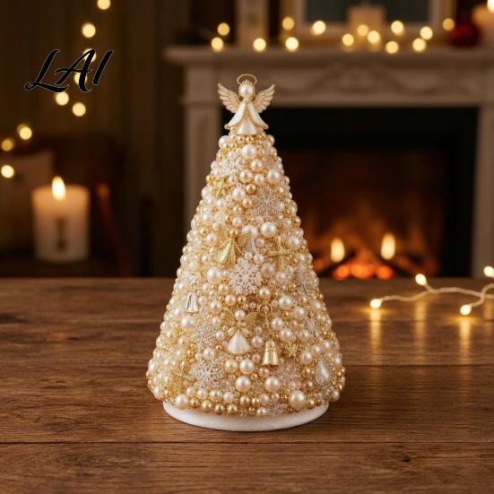 Zero-based Beading Material Kit DIY Christmas Tree for Adults Beginners Handmade 3D Ornament with Full Miniature Forest Desktop Display Tools